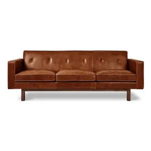 Embassy Leather Sofa, 3 Seater, Saddle Brown by Gus, a Sofas for sale on Style Sourcebook