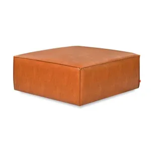 Mix Vegan Leather Square Ottoman, Cognac by Gus, a Ottomans for sale on Style Sourcebook