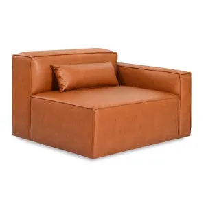 Mix Vegan Leather Modular Sofa, Right Arm Unit, Cognac by Gus, a Sofas for sale on Style Sourcebook