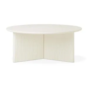 Odeon Wooden Round Coffee Table, 80cm, Pearl by Gus, a Coffee Table for sale on Style Sourcebook