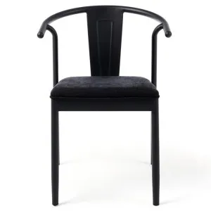 Albert Metal Carver Dining Chair with Fabric Seat, Black by M Co Living, a Dining Chairs for sale on Style Sourcebook