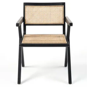 Bondi Timber & Rattan Carver Dining Chair, Black by M Co Living, a Dining Chairs for sale on Style Sourcebook