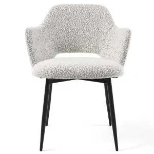 Carlisle Boucle Fabric Carver Dining Chair, Salt & Pepper by M Co Living, a Dining Chairs for sale on Style Sourcebook