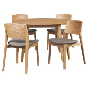 Nyborg 5 Piece Ashwood Round Dining Table Set, 120cm by Dodicci, a Dining Sets for sale on Style Sourcebook