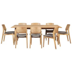 Nyborg 9 Piece Ashwood Dining Table Set, 210cm by Dodicci, a Dining Sets for sale on Style Sourcebook