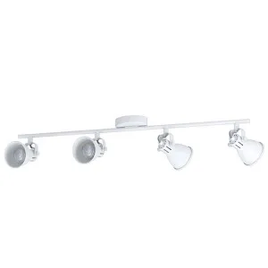 Seras Steel Dimmable LED Bar Spotlight, 4 Light, 4000K, White by Eglo, a Spotlights for sale on Style Sourcebook