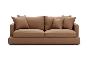 Long Beach Leather 3 Seat Sofa, Brown, by Lounge Lovers by Lounge Lovers, a Sofas for sale on Style Sourcebook