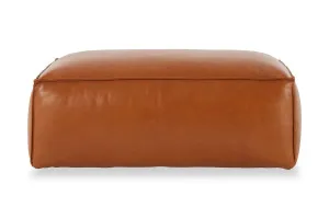 Linden Leather Ottoman, Ranch Tan, by Lounge Lovers by Lounge Lovers, a Ottomans for sale on Style Sourcebook