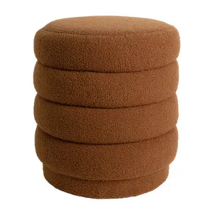 Luca Round Boucle Sample Stool Rust by Urban Road, a Stools for sale on Style Sourcebook