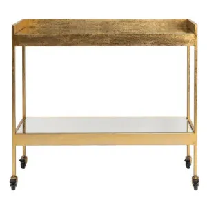 Fenton Iron & Mirror Bar Cart, Gold by Cozy Lighting & Living, a Sideboards, Buffets & Trolleys for sale on Style Sourcebook