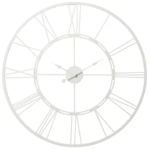 Kingston Metal Round Wall Clock, 100cm, White by Elme Living, a Clocks for sale on Style Sourcebook