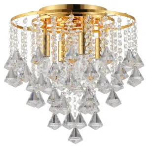 Malai Metal & Crystal Glass Flush Mount Ceiling Light by Shelon Lights, a Spotlights for sale on Style Sourcebook