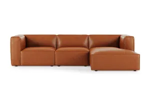 Linden Leather Right Chaise Sofa, Ranch Tan, by Lounge Lovers by Lounge Lovers, a Sofas for sale on Style Sourcebook