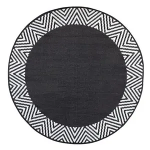 Olympia Reversible Outdoor Round Rug, 180cm, Black by Fobbio Home, a Outdoor Rugs for sale on Style Sourcebook