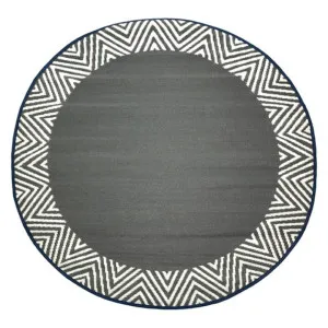 Olympia Reversible Outdoor Round Rug, 180cm, Grey by Fobbio Home, a Outdoor Rugs for sale on Style Sourcebook