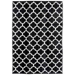 Tangier Trellis Reversible Outdoor Square Rug, 270x270cm, Black by Fobbio Home, a Outdoor Rugs for sale on Style Sourcebook