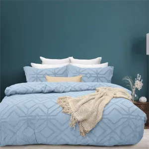 Bas Phillips Kalinda Tufted Coast Blue Quilt Cover Set by null, a Quilt Covers for sale on Style Sourcebook