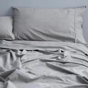 Canningvale Deep Sheet Set - Charcoal Melange, Deep King, Cotton by Canningvale, a Sheets for sale on Style Sourcebook