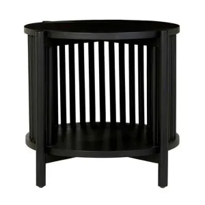 Anccas Acacia Timber Round Side Table, Black by Ambience Interiors, a Side Table for sale on Style Sourcebook