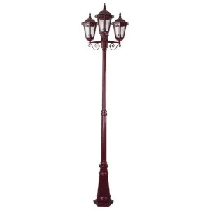Chester Italian Made IP43 Exterior Post Lantern, 3 Light, Style A, 242cm, Burgundy by Domus Lighting, a Lanterns for sale on Style Sourcebook