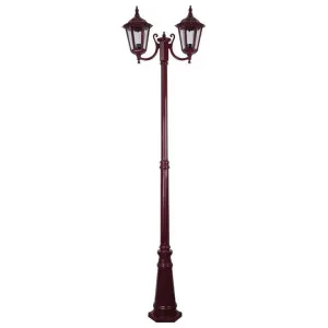 Chester Italian Made IP43 Exterior Post Lantern, 2 Light, Style B, 235cm, Burgundy by Domus Lighting, a Lanterns for sale on Style Sourcebook