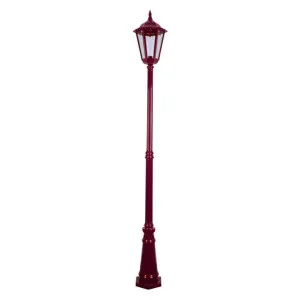 Chester Italian Made IP43 Exterior Post Lantern, 1 Light, 240cm, Burgundy by Domus Lighting, a Lanterns for sale on Style Sourcebook