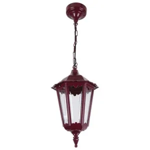 Chester Italian Made IP43 Indoor / Outdoor Pendant Light, Small, Burgundy by Domus Lighting, a Pendant Lighting for sale on Style Sourcebook
