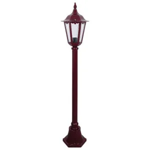 Chester Italian Made IP43 Exterior Post Lantern, 1 Light, 132cm, Burgundy by Domus Lighting, a Lanterns for sale on Style Sourcebook