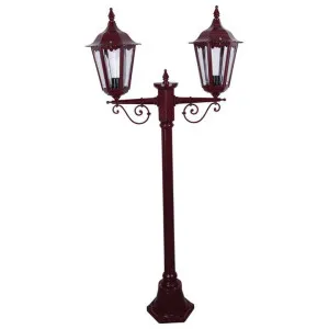 Chester Italian Made IP43 Exterior Post Lantern, 2 Light, Style A, 143cm, Burgundy by Domus Lighting, a Lanterns for sale on Style Sourcebook