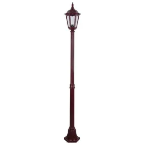 Chester Italian Made IP43 Exterior Post Lantern, 1 Light, 193cm, Burgundy by Domus Lighting, a Lanterns for sale on Style Sourcebook