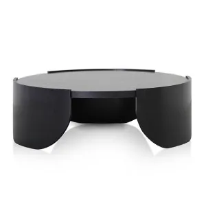 Kyle Wooden Round Coffee Table, 110cm, Black by Conception Living, a Coffee Table for sale on Style Sourcebook