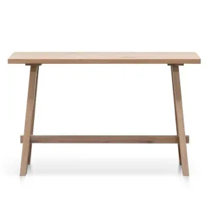 Esashi Wooden Trestle Console Table, 120cm, Weathered Oak by Conception Living, a Console Table for sale on Style Sourcebook