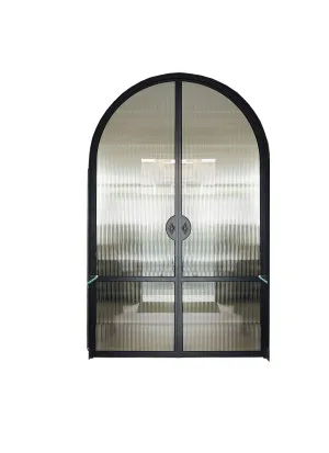 Manhattan Aluminium Reeded black double door by Hardware Concepts PTY LTD, a External Doors for sale on Style Sourcebook