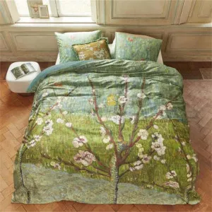 Bedding House Van Gogh Peach Trees Cotton Sateen Green Quilt Cover Set by null, a Quilt Covers for sale on Style Sourcebook