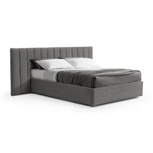 Ralph Wide Base King Bed Frame - Spec Charcoal with Storage by Interior Secrets - AfterPay Available by Interior Secrets, a Beds & Bed Frames for sale on Style Sourcebook