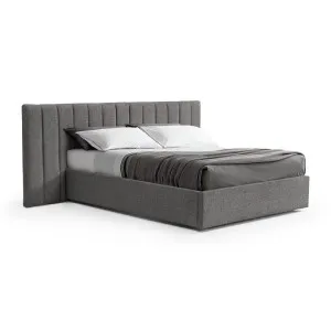 Ralph Wide Base Queen Bed Frame - Spec Charcoal with Storage by Interior Secrets - AfterPay Available by Interior Secrets, a Beds & Bed Frames for sale on Style Sourcebook