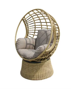 Robin Wicker Outdoor Swivel Chair - Natural by Interior Secrets - AfterPay Available by Interior Secrets, a Outdoor Chairs for sale on Style Sourcebook