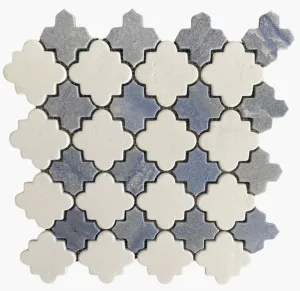 Cres Thassos and Azul Maccabas Natural Stone Mosaic Tile by Tile Republic, a Marble Look Tiles for sale on Style Sourcebook