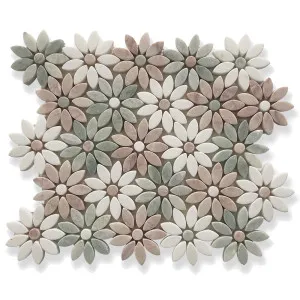 Dahlia Tumbled Flower Marble Mosaic by Tile Republic, a Marble Look Tiles for sale on Style Sourcebook
