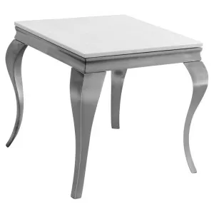 Tresor Faux Marble Top Stainless Steel Side Table, Nickel / White by Brighton Home, a Side Table for sale on Style Sourcebook