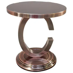 Chanel Glass Top Stainless Steel Side Table, Copper / Black by Brighton Home, a Side Table for sale on Style Sourcebook