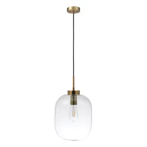 Flaunt Glass Pendant Light, Satin Brass / Clear by Domus Lighting, a Pendant Lighting for sale on Style Sourcebook