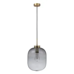 Flaunt Glass Pendant Light, Satin Brass / Smoke by Domus Lighting, a Pendant Lighting for sale on Style Sourcebook