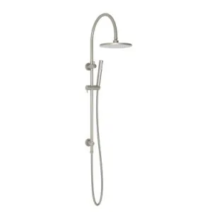 Soul Goosneck Twin Shower Set Brush Nickel In Brushed Nickel By ADP by ADP, a Showers for sale on Style Sourcebook