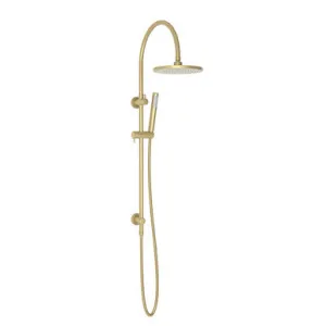 Soul Goosneck Twin Shower Set Brush Brass In Brushed Brass By ADP by ADP, a Showers for sale on Style Sourcebook