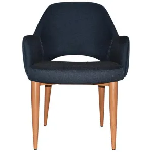 Albury Commercial Grade Gravity Fabric Tub Chair, Metal Leg, Navy / Light Oak by Eagle Furn, a Chairs for sale on Style Sourcebook