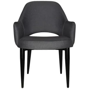 Albury Commercial Grade Gravity Fabric Tub Chair, Metal Leg, Slate / Black by Eagle Furn, a Chairs for sale on Style Sourcebook
