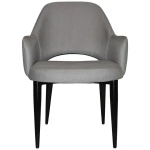 Albury Commercial Grade Gravity Fabric Tub Chair, Metal Leg, Steel / Black by Eagle Furn, a Chairs for sale on Style Sourcebook