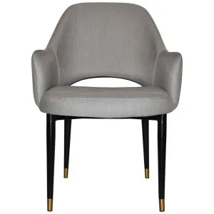 Albury Commercial Grade Gravity Fabric Tub Chair, Slim Metal Leg, Steel / Black Brass by Eagle Furn, a Chairs for sale on Style Sourcebook