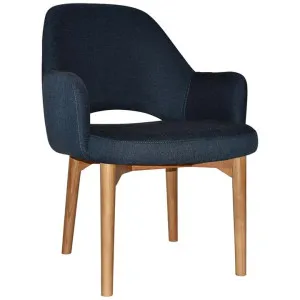 Albury Commercial Grade Gravity Fabric Tub Chair, Timber Leg, Navy / Light Oak by Eagle Furn, a Chairs for sale on Style Sourcebook